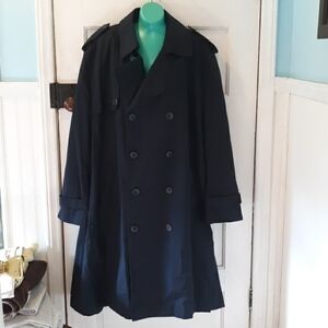 Fabrini dark blue mens trench coat Dark Academia